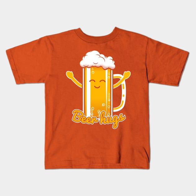 Beer Hugs Kids T-Shirt by synaptyx